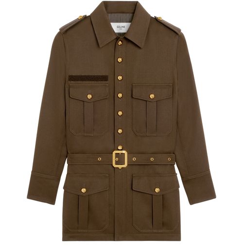CELINE Saharienne jacket in diagonal wool