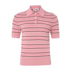 Women's Striped polo shirt | MIU MIU | 24S