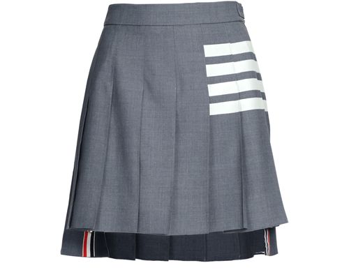 THOM BROWNE 4-Bar pleated mini skirt