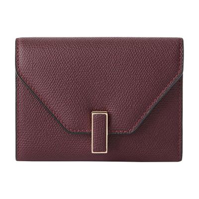 Valextra Iside 3 Cc Folding Wallet In Burgundy