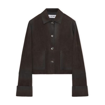 Loewe Suede Jacket In Brown