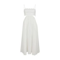パーティードレス Zimmermann 1760DSS251 Dresses Rhiannon scallop midi dress Zimmermann Rhiannon Scallop Linen Voile Midi-Dress | Saks