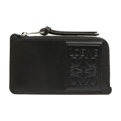 Loewe Coin Cardholder In Satin Calfskin In Black