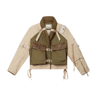 Isabel Marant Julissa Leather-trimmed Organic Cotton Jacket In Multi