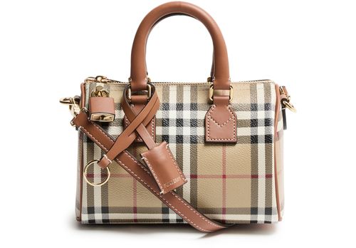 BURBERRY Mini Check Bowling Bag