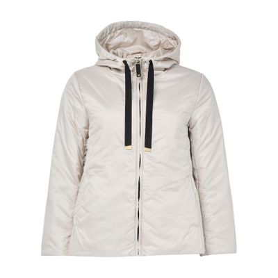 Max Mara Short Hooded Parka In Gray