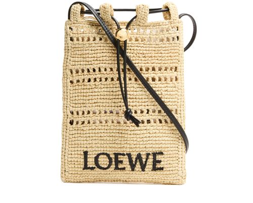 LOEWE Raffia drawstring pocket