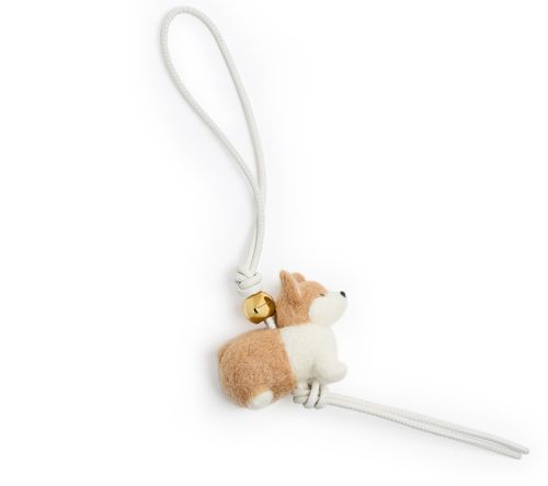 LOEWE Corgi felt and calf leather bag jewel