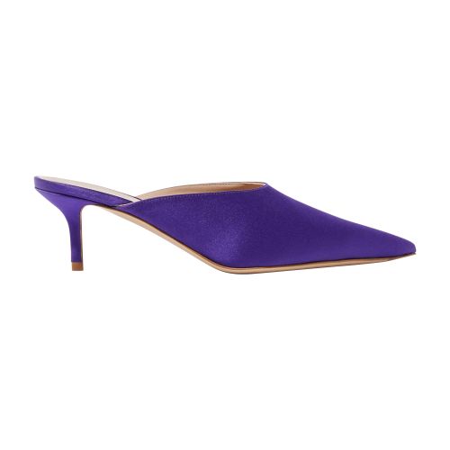 Scarosso Laura 60mm Satin Mules In Purple_silk