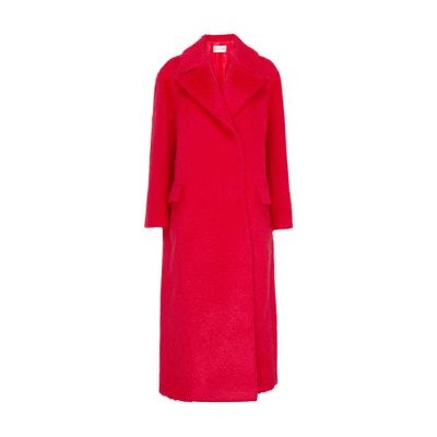 Shop Valentino Oversize Long Coat In Rosso