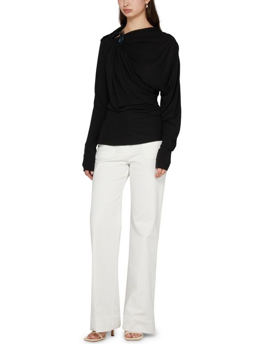 VICTORIA BECKHAM Langärmeliges drapiertes Jersey-Top