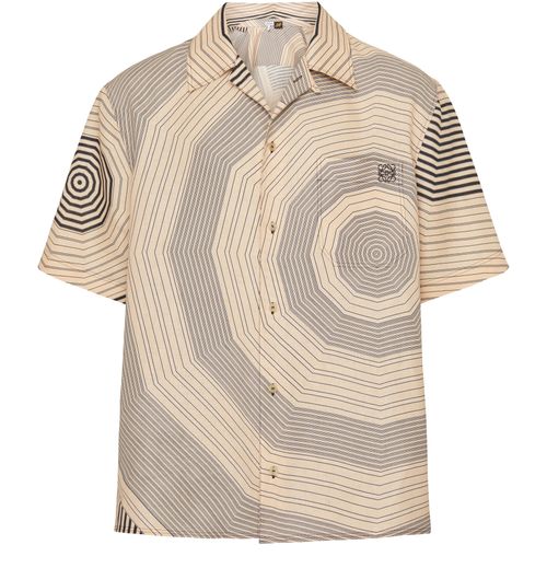 LOEWE Printed linen short-sleeve shirt