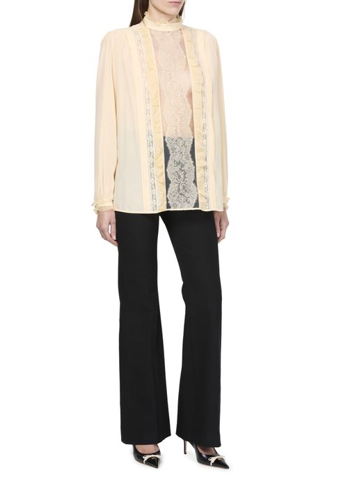 VALENTINO GARAVANI Crepe de chine long-sleeved blouse