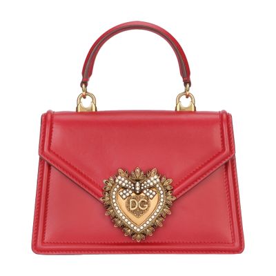 Dolce & Gabbana Small Devotion Bag In Poppy Red