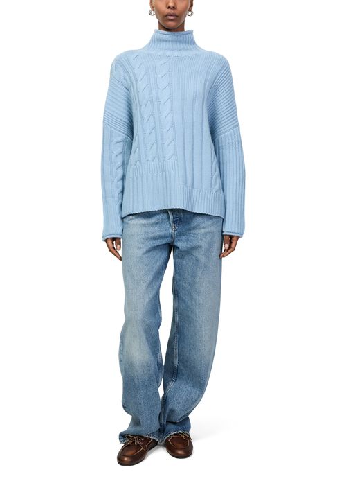 BOMPARD Oversized high-neck cable knit sweater