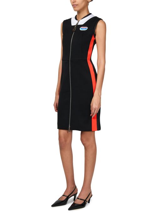 LOUIS VUITTON Body-Conscious Biker Dress with Front Zipper 