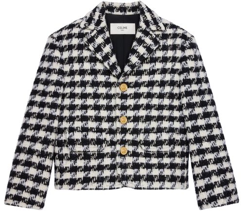 CELINE Garance jacket in houndstooth wool natté
