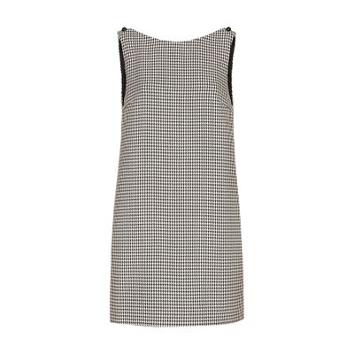 Dolce & Gabbana Houndstooth Button Mini Dress Sicily In Multicolor