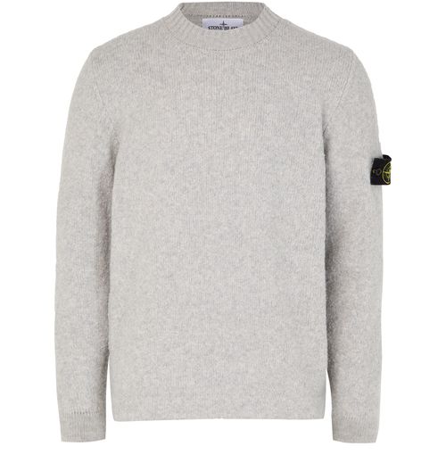 STONE ISLAND Logo patch crew neck sweater