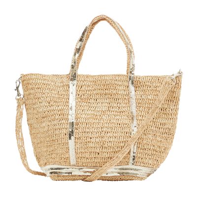 Vanessa Bruno Raffia And Sequins S Cabas Tote In Or