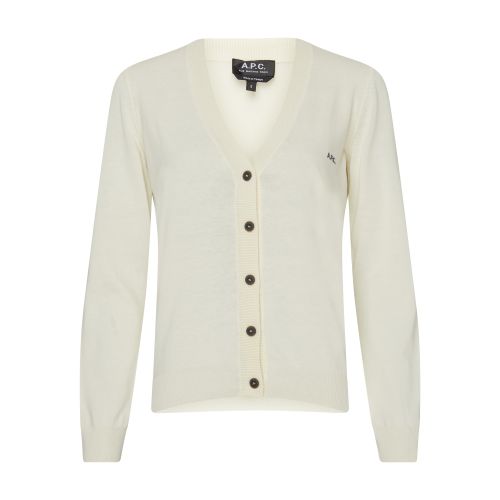 Shop Apc Bella Cardigan In Ecru