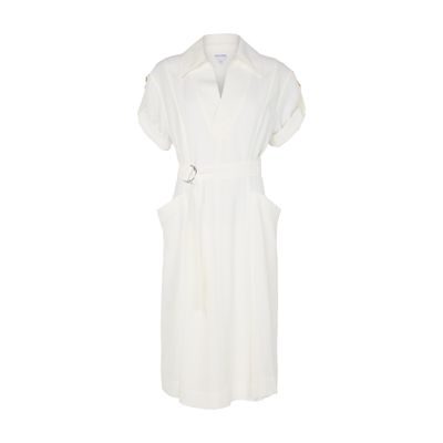 Bottega Veneta Linen And Viscose Dress In White
