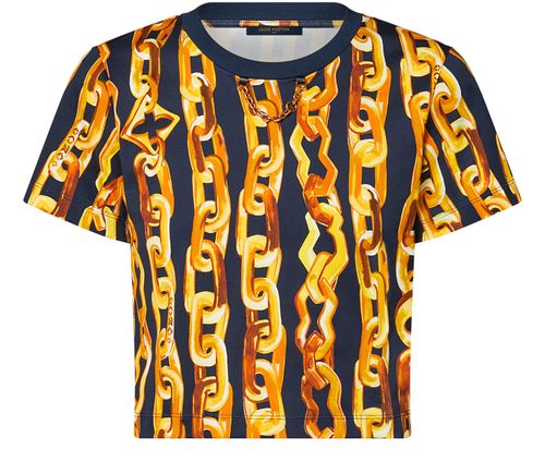 LOUIS VUITTON Chain Print Crop Top 