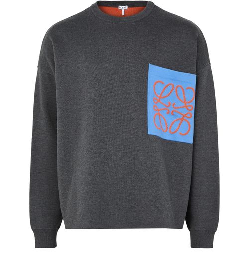 LOEWE Pullover aus Baumwolle und Viskose mit Anagramm-Tasche