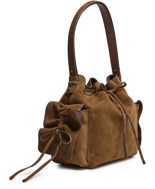 ACNE STUDIOS Sac seau multipoches en cuir velours
