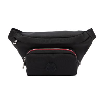 MONCLER☆DURANCE ロゴポイント ナイロン ベルトバッグ BLACK MONCLER モンクレール ボディバッグ デュランス ブラック メンズ