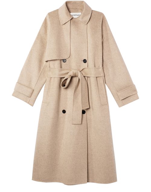 Bompard — Wool and cashmere oversized belted coat (Beige)