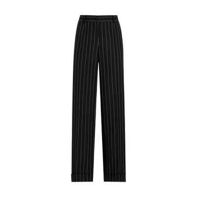 Shop Dolce & Gabbana Straight-leg Pinstripe Wool Pants In Multicolor