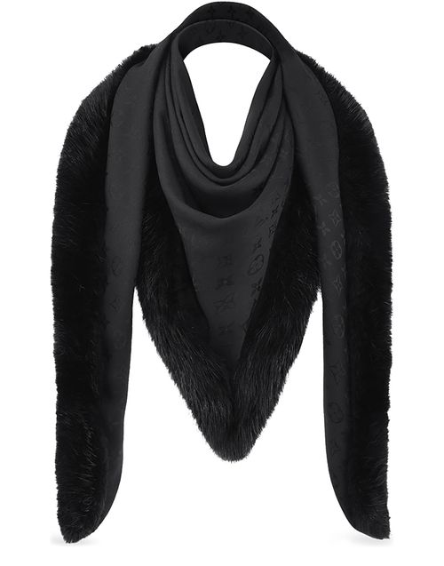 LOUIS VUITTON 모노그램 V 모피 숄