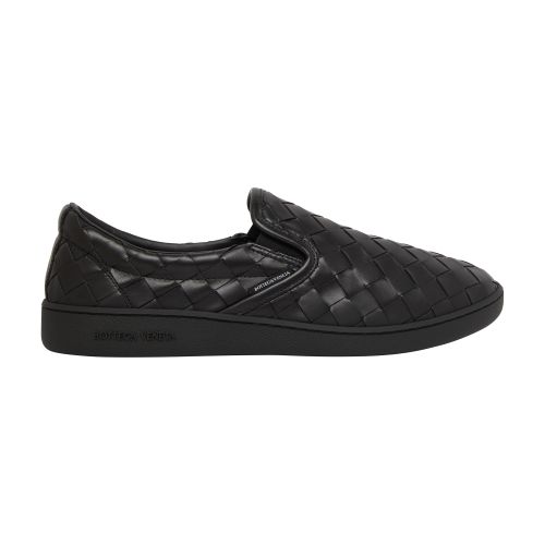 Bottega Veneta Sawyer Braided Slip On Sneakers Shoes In Black
