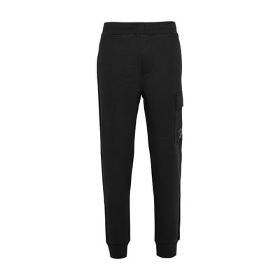 C.p. Company Lens-pocket Cotton Track Pants In Black