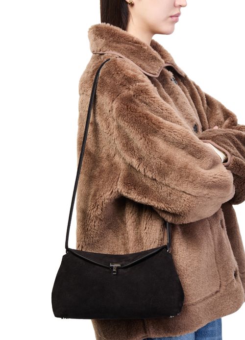 TOTEME T-Lock suede clutch bag