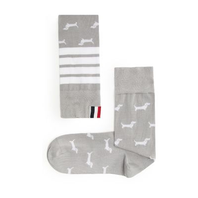 Thom Browne Cotton 4bar Socks In Grey