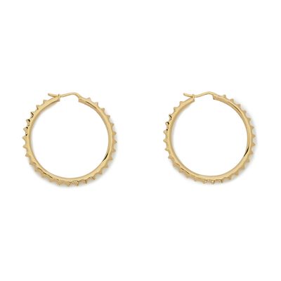 Celine Pyramid Studs Brass Hoop Earrings In Gold