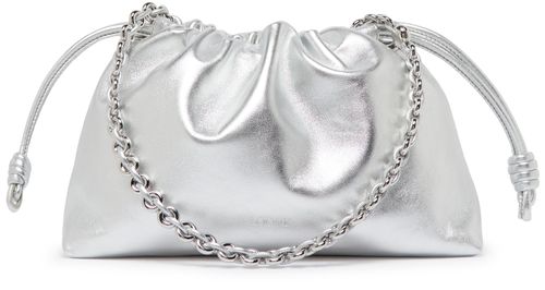 LOEWE Flamenco metallic nappa calf leather clutch