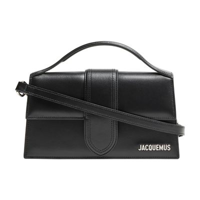 Jacquemus Calf Leather Rectangular Mini Bag With Handle In Black
