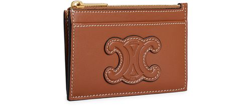 CELINE Zipped cardholder in smooth lambskin leather