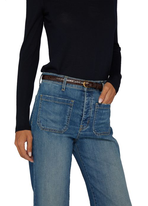 NILI LOTAN Jane belt crocodile embossed
