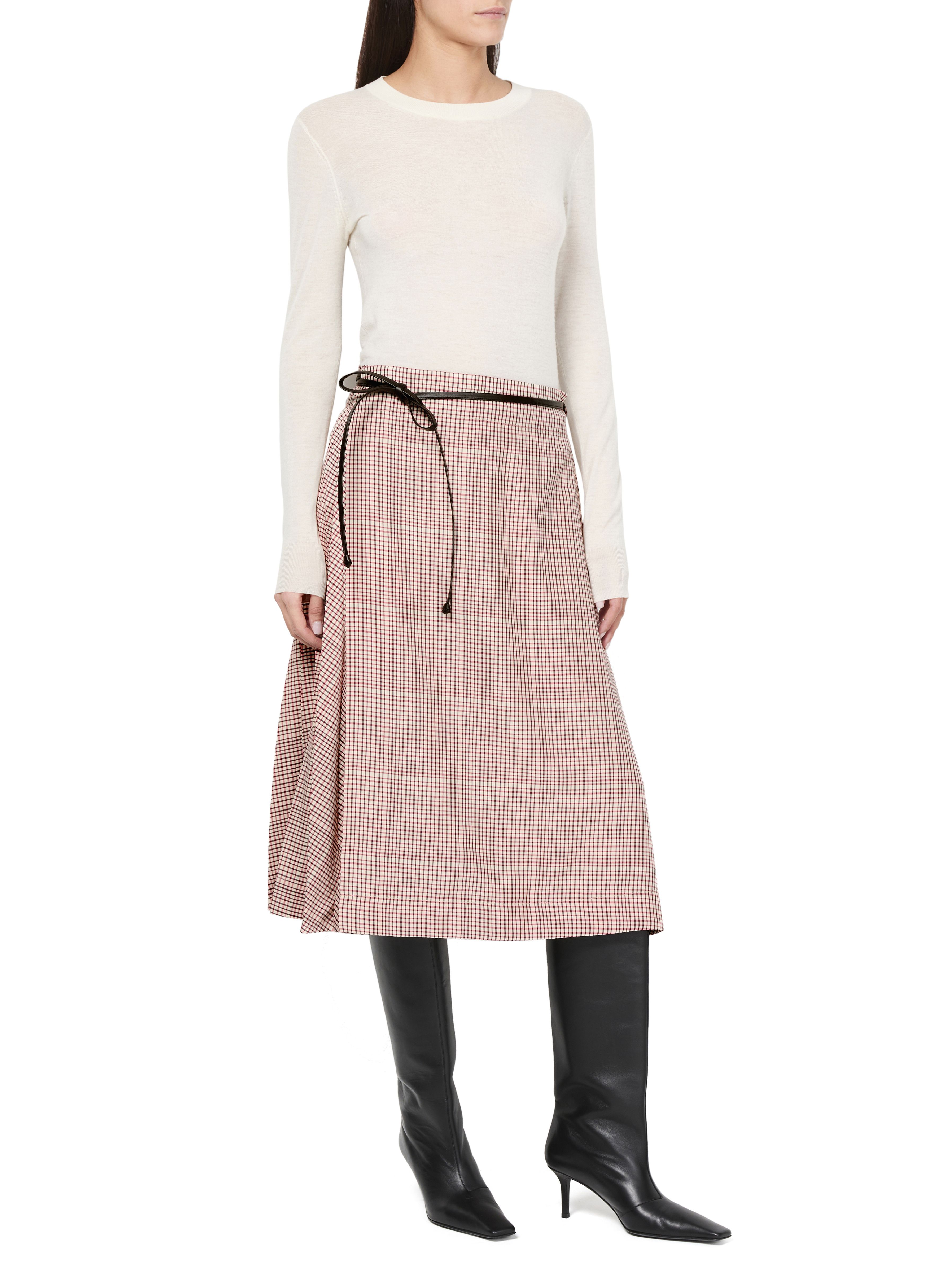 Chequered cotton skirt thumbnail 7