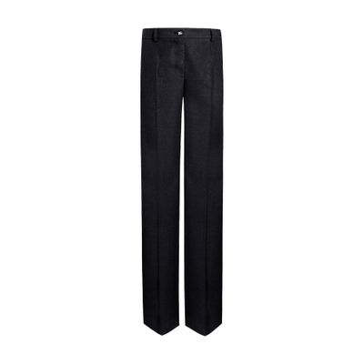 Dolce & Gabbana Flared Woolen Pants In Grey