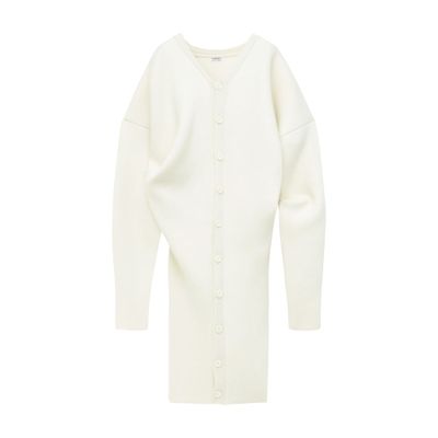 Loewe Long Draped Coat In Soft_white