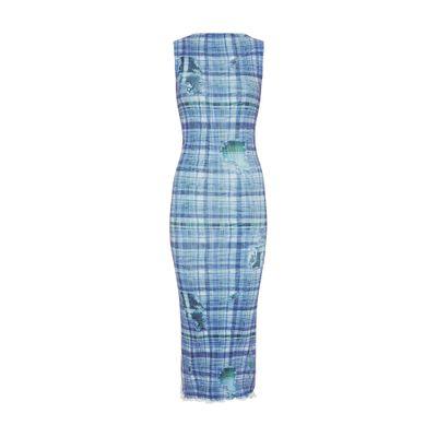 Acne Studios Sleeveless Midi Dress In Patterned Blue