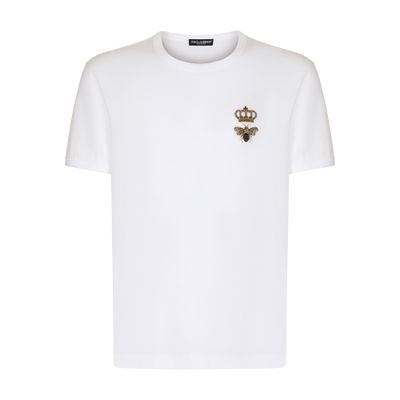 Dolce & Gabbana Men's Cotton T-Shirt With Embroidery White Size 48