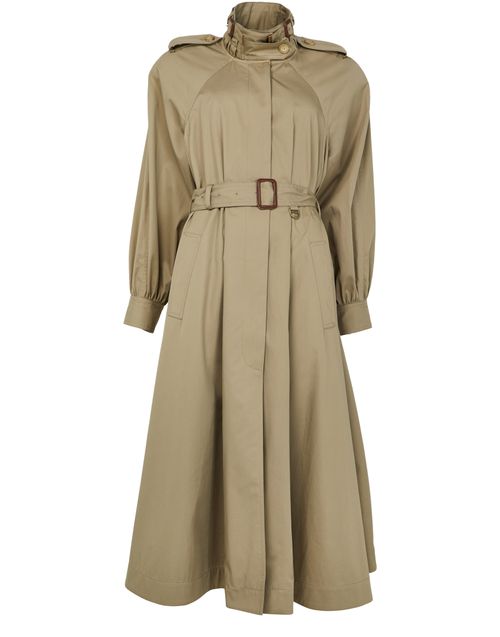 CHLOE Langer Trenchcoat mit Stehkragen aus Baumwoll-Gabardine