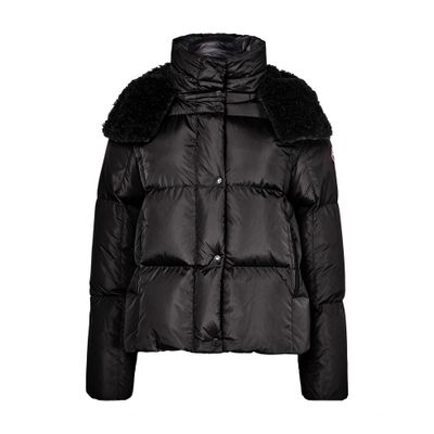Moncler Castelnou Square-quilted Hooded Short Down Jacket, Women, Black, Size: 4 In Black