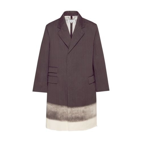 Maison Margiela Trompe L'oeil Pinstripe Coat - Men's - Cotton In Dark_grey